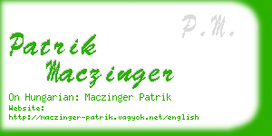 patrik maczinger business card